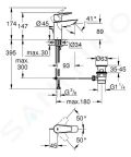 Grohe Start Edge Umvadlov batria s vpustom, chrm