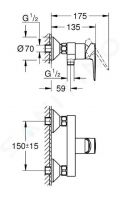 Grohe Start Edge Sprchov batria, chrm