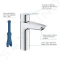 Grohe QuickFix Start Umvadlov batria s vpustom Push-Open, chrm