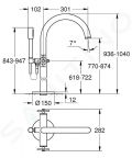 Grohe Atrio Vaov batria do podlahy, s otonm vtokom, kefovan Hard Graphite