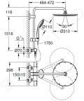 Grohe Euphoria Sprchov set 310 s termostatom, 3 prdy, Hard Graphite