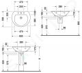Duravit Darling New Umvadlo, 65x55 cm, s 1 otvorom na batriu, s WonderGliss, alpsk biela