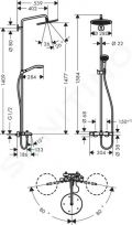 Hansgrohe Croma Select Termostatick vaov batria 280 Showerpipe s prsluenstvom, chrm