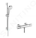 Hansgrohe Croma Select S Sprchov set Vario s termostatom, 3 prdy, sprchov ty 650 mm, biela/chrm