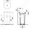 Duravit White Tulip Vone stojace umvadlo, 50x50x90 cm, bez otvoru na batriu, biela