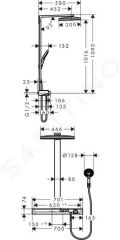 Hansgrohe Rainmaker Select Sprchov set Showerpipe 460 s termostatom, 2 prdy, biela/chrm