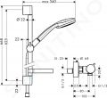 Hansgrohe Croma 100 Sprchov set Vario s termostatom, 3 prdy, chrm