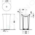 Duravit White Tulip Vone stojace umvadlo, 50x50x90 cm, bez otvoru na batriu, biela