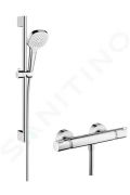 Hansgrohe Croma Select E Sprchov set Vario s termostatom, 3 prdy, sprchov ty 650 mm, biela/chrm