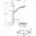 Hansgrohe Croma 100 Sprchov set s termostatom, 3 prdy, ty 90 cm, chrm