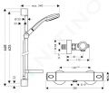 Hansgrohe Croma 100 Sprchov set s termostatom, 3 prdy, ty 650 mm, chrm