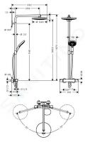 Hansgrohe Raindance Select S Sprchov set s termostatom, 24 cm, 2 prdy, biela/chrm