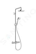 Hansgrohe Croma Select S Sprchov sprava Showerpipe 180 s termostatom, 2 prdy, biela/chrm