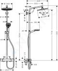 Hansgrohe Crometta Sprchov sprava S 240 Showerpipe s termostatom, chrm