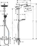 Hansgrohe Crometta Sprchov sprava S 240 Showerpipe s termostatom, EcoSmart 9 l/min, chrm