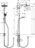 Hansgrohe Crometta Sprchov set 240 Showerpipe na renovcie, 1 prd, EcoSmart, chrm