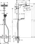 Hansgrohe Crometta Sprchov sprava E 240 Showerpipe s termostatom, chrm