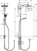 Hansgrohe Crometta Sprchov sprava E 240 Showerpipe na renovcie, EcoSmart 9 l/min, chrm