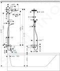 Hansgrohe Crometta Termostatick vaov batria Showerpipe S 240, chrm