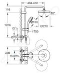 Grohe Tempesta Cosmopolitan Sprchov set 210 s termostatom, 2 prdy, chrm