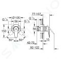 Grohe BauEdge Sprchov batria pod omietku, s telesom, chrm