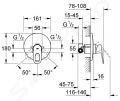 Grohe BauLoop Sprchov batria pod omietku, s telesom, chrm