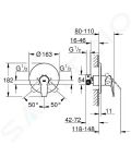 Grohe BauFlow Sprchov batria pod omietku, s telesom, chrm