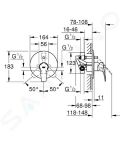 Grohe BauFlow Vaov batria pod omietku, s telesom, chrm