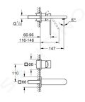 Grohe Plus Umvadlov batria M pod omietku, 2-otvorov intalcia, chrm