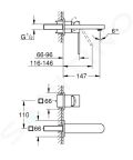 Grohe Plus Umvadlov batria pod omietku, 2-otvorov intalcia, kefovan Hard Graphite