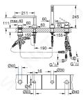 Grohe Plus Batria na okraj vane, 4-otvorov intalcia, chrm