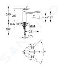 Grohe Eurosmart Cosmopolitan Pkov drezov batria, chrm