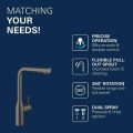Grohe Essence P�kov� drezov� bat�ria s v�suvnou sp��kou, kefovan� tmav� grafit
