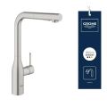 Grohe Essence P�kov� drezov� bat�ria s v�suvnou sp��kou, supersteel