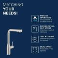 Grohe Essence P�kov� drezov� bat�ria s v�suvnou sp��kou, supersteel