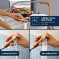 Grohe Essence P�kov� drezov� bat�ria s v�suvnou sp��kou, kefovan� Warm Sunset