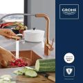 Grohe Essence P�kov� drezov� bat�ria s v�suvnou sp��kou, kefovan� Warm Sunset