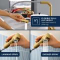 Grohe Essence Drezov� bat�ria s v�suvnou sp��kou, kefovan� Cool Sunrise