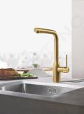 Grohe Essence Drezov batria s vsuvnou spkou, kefovan Cool Sunrise