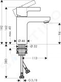 Hansgrohe Metris S Umvadlov batria, chrm