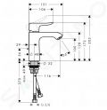 Hansgrohe Metris New Umvadlov batria s vpustom, chrm