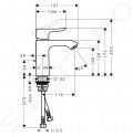 Hansgrohe Metris New Umvadlov batria s vpustom, chrm