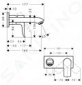 Hansgrohe Metris New Umvadlov pkov batria pod omietku, chrm