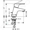 Hansgrohe Focus E2 Pkov umvadlov batria 70 na beztlakov ohrievae vody, chrm