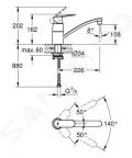 Grohe Eurosmart Cosmopolitan Pkov drezov batria, chrm