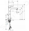 Hansgrohe Metris New Umvadlov batria s vpustom, chrm