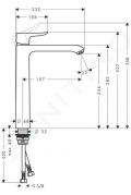 Hansgrohe Metris New Batria na umvadlov misu, chrm