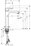 Hansgrohe Metris New Pkov umvadlov batria 200, chrm