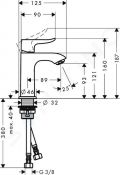 Hansgrohe Metris New Pkov umvadlov batria 100, chrm