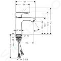 Hansgrohe Metris Pkov umvadlov batria 110, LowFlow 3,5 l/min, chrm